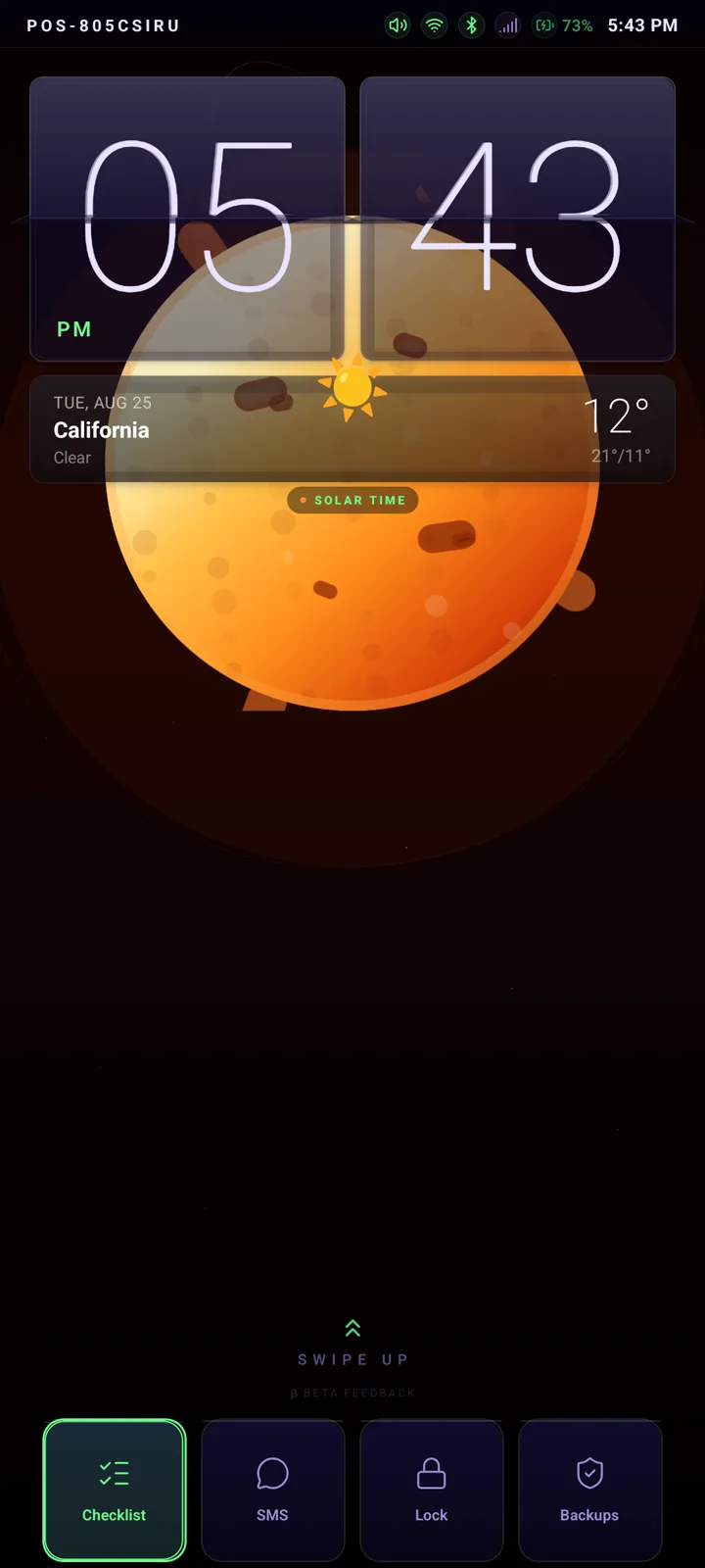 PresenceOS home — Void Sun theme